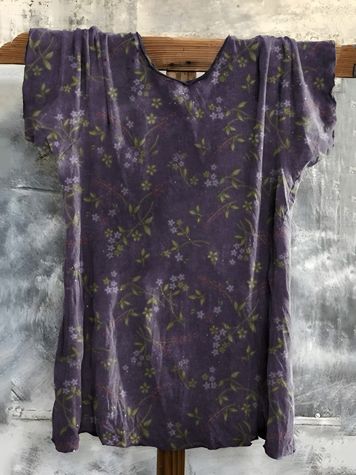 Women's Vintage Floral Art Print Pocket Cotton Dress