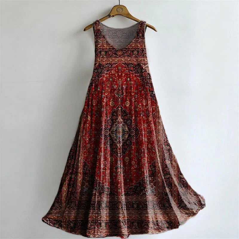 Vintage Ethic Print V-neck Casual T-Shirt