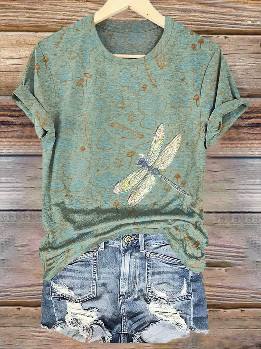 Women's Art Painting Hippie Print Crew Neck T-Shirt-1