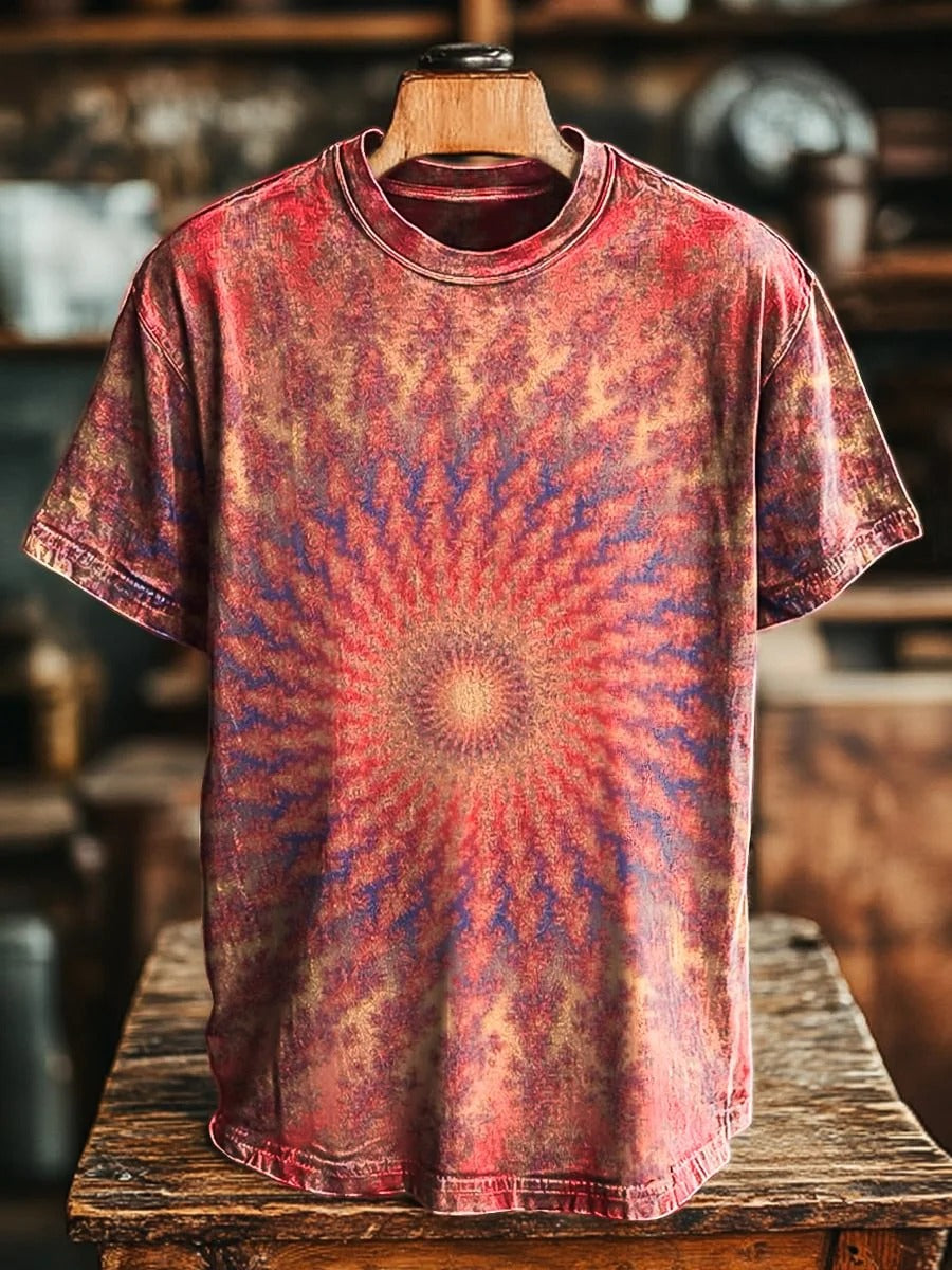 Women's Colorful Kaleidoscope Hippie Print Long Sleeve Shirt