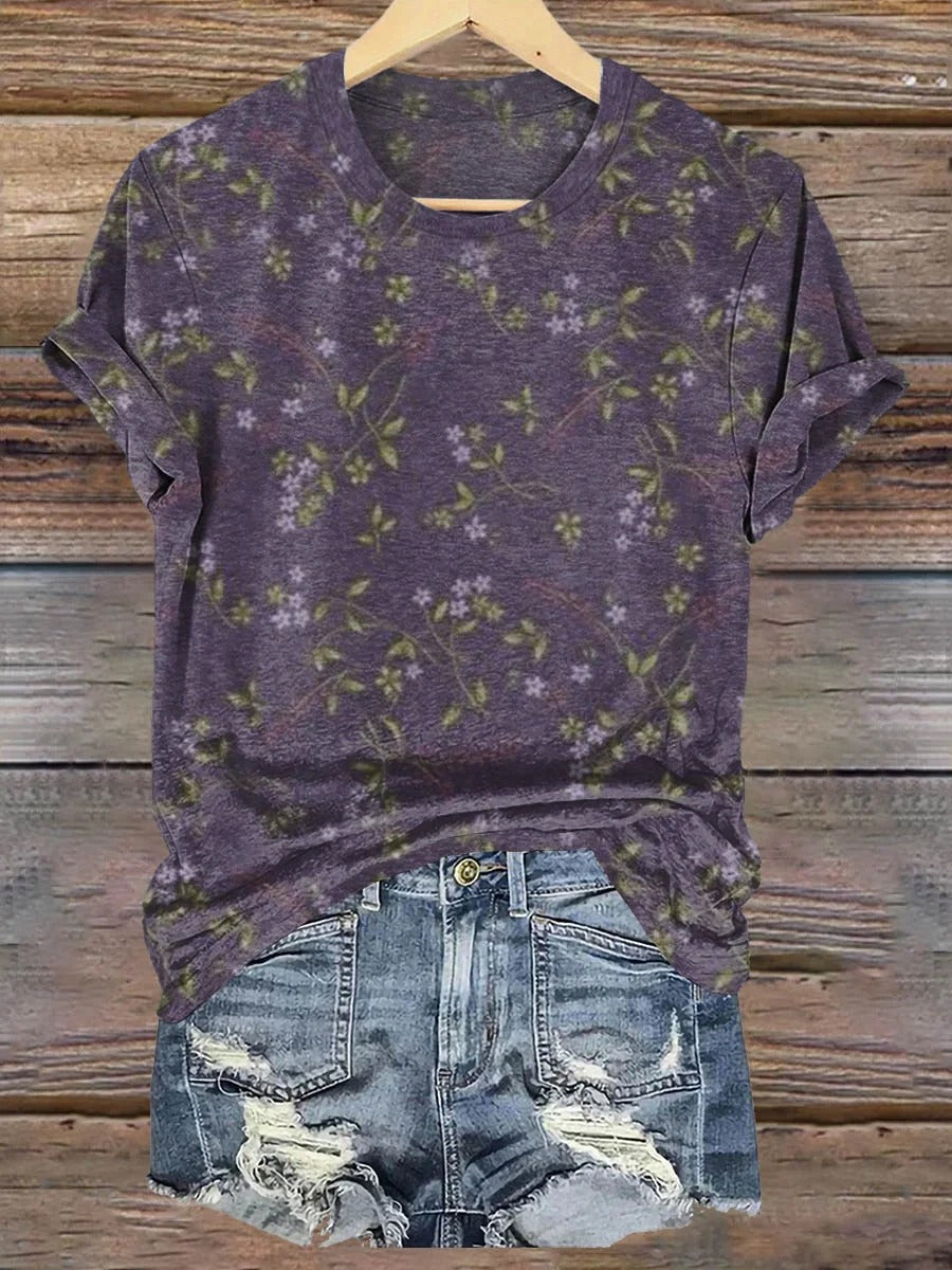 Women's Art Painting Hippie Print Crew Neck T-Shirt-1