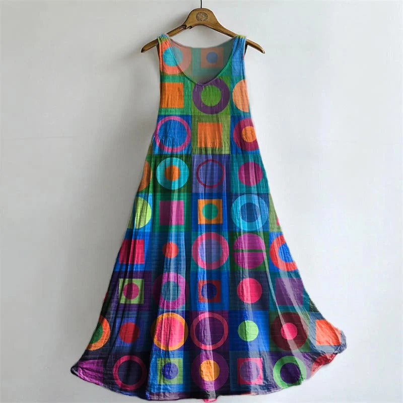 Women's Retro Abstraction Art Print Casual Cotton Linen Shirt