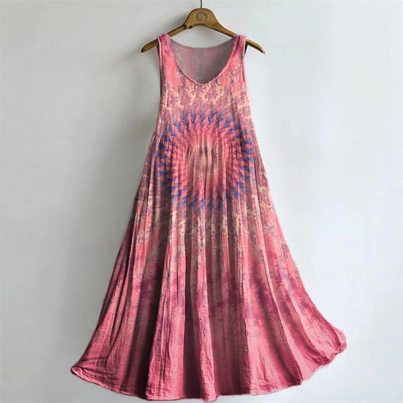 Unisex Retro Colorful Kaleidoscope Print Casual Loose Short Sleeve T-Shirt