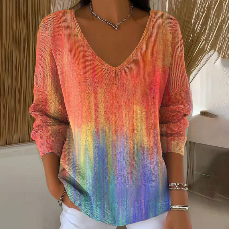 Knitted sweater with long sleeves